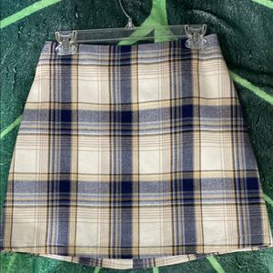 Plaid Blue and White Skirt